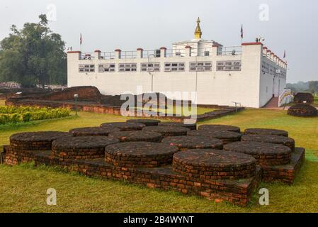 Maya Devi temple birth place of Buddha at Lumbini on Nepal Stock Photo