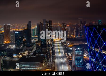 Beautiful Sky line view of West bay Financial Hub of Doha City Stock Photo