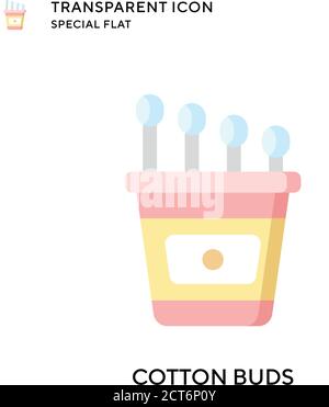 Cotton buds vector icon. Flat style illustration. EPS 10 vector. Stock Vector