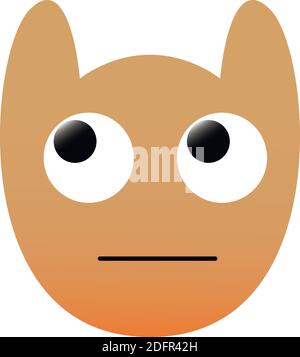 Funny owl face of a set with big eyes. Face with rolling eyes Kawaii Emoji. Icons with a beautiful gradient. EPS 10. Stock Vector