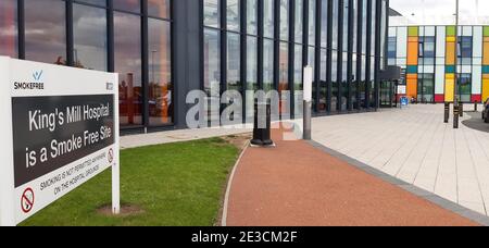 Stock photo of King's Mill Hospital, Mansfield Rd, Sutton-in-Ashfield, Nottinghamshire. Picture date: Monday August 31, 2020. Stock Photo