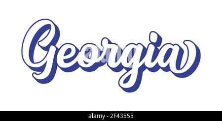 Georgia vintage 3d vector lettering. Retro bold font, typeface. Pop art ...