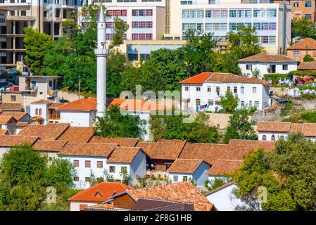 Aerial view of old town of Kruja in Albania Stock Photo