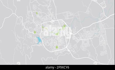 Urban vector city map of Abha, Saudi Arabia, Middle East Stock Vector