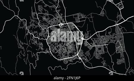 Urban vector city map of Abha, Saudi Arabia, Middle East Stock Vector