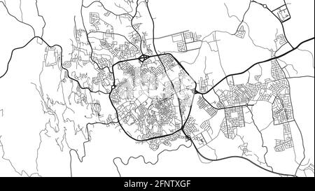 Urban vector city map of Abha, Saudi Arabia, Middle East Stock Vector