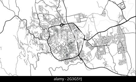 Urban vector city map of Abha, Saudi Arabia, Middle East Stock Vector