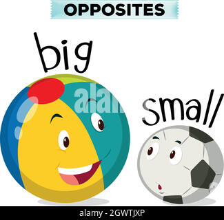 Opposite words for big and small Stock Vector