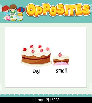 Opposite words for big and small  illustration Stock Vector