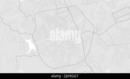 White and light grey Abha City area vector background map, streets and water cartography illustration. Widescreen proportion, digital flat design stre Stock Vector