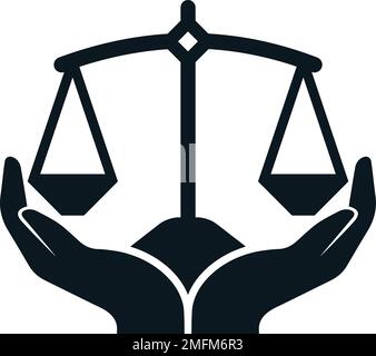 scales of justice scales, measurement logo icon. lawyer service logo. Stock Vector