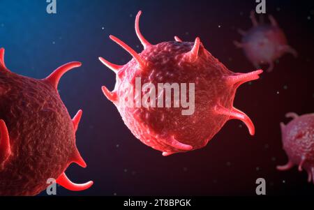 Activated platelets, also called thrombocytes responsible for the healing and closure of wounds - 3d illustration Stock Photo