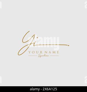 GI Signature Logo Template Stock Vector