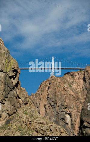 Colorado, Canon City, Royal Gorge Railroad. Views from the train, Royal Gorge Bridge, world's highest suspension bridge. Stock Photo