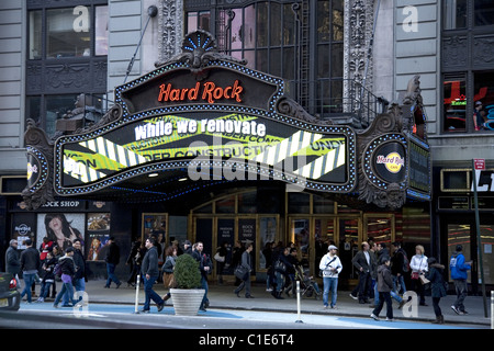 The Hard Rock Cafe at Broadway and 43rd St. in the Times Square area of New York City. Stock Photo