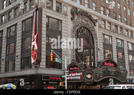 Hard Rock Cafe restaurant is pictured on Times Square in the New York City borough of Manhattan, NY, Tuesday August 2, 2011. Stock Photo