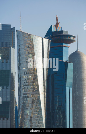 Doha, Qatar, Middle East, new skyline West Bay central financial district Stock Photo