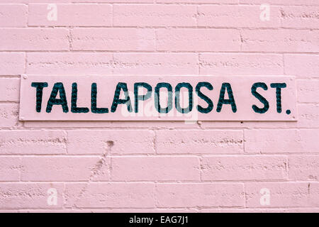 Tallapoosa Street sign in Montgomery Alabama Stock Photo