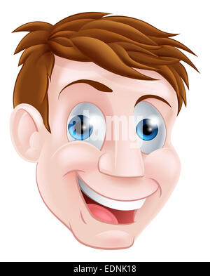 A happy smiling cartoon character mans face Stock Photo