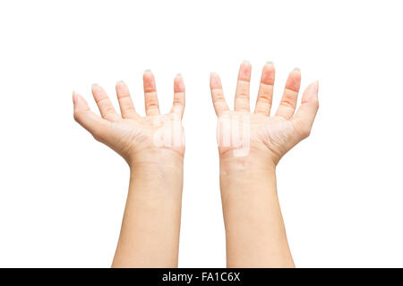 Two hands isolated on white background Stock Photo