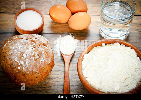 Bread, Flour, Egg and Water. Baking Stock Photo