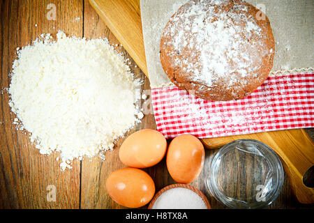 Bread, Flour, Egg and Water. Baking Stock Photo