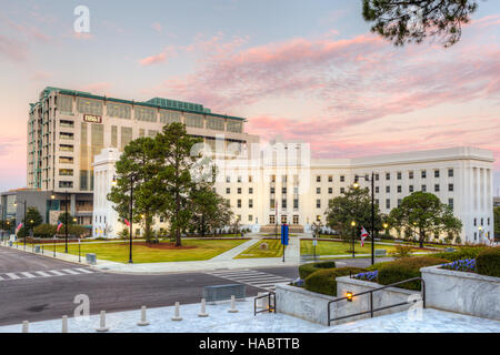 The Lurleen Wallace Office Building shortly before sunrise in Montgomery, Alabama. Stock Photo