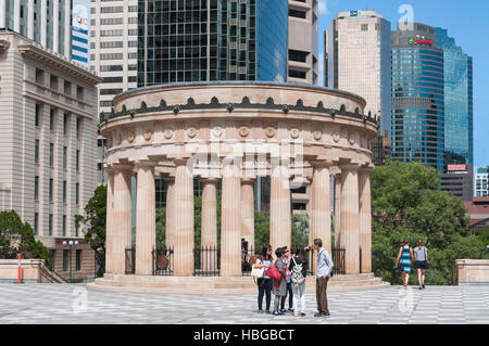 Anzac Square War Memorial and CBD buildings, Brisbane City, Brisbane, Queensland, Australia Stock Photo