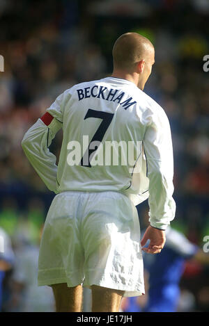 DAVID BECKHAM ENGLAND V GREECE OLD TRAFFORD MANCHESTER 06 October 2001 Stock Photo