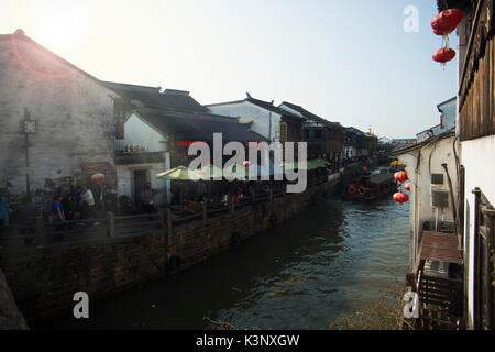 The scenery of Shantang street, one of the Chinese ancient Suzhou Stock Photo