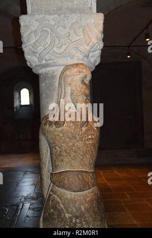 Lund, Sweden. 7 November 2018. Crypt in the Lund Cathedral. Stock Photo