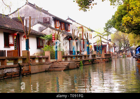 Zhouzhuang, one of the most famous water townships in China, is situated in Kunshan City which is only 18 miles southeast of Suzhou. Stock Photo