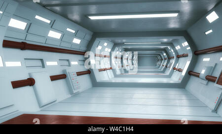 3d render. Futuristic interior concept architecture Stock Photo