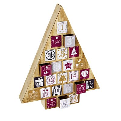 Wooden Tree-Shaped Fillable Advent Calendar | Lakeland