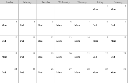 What Does A 50/50 Parenting Time Schedule Look Like?