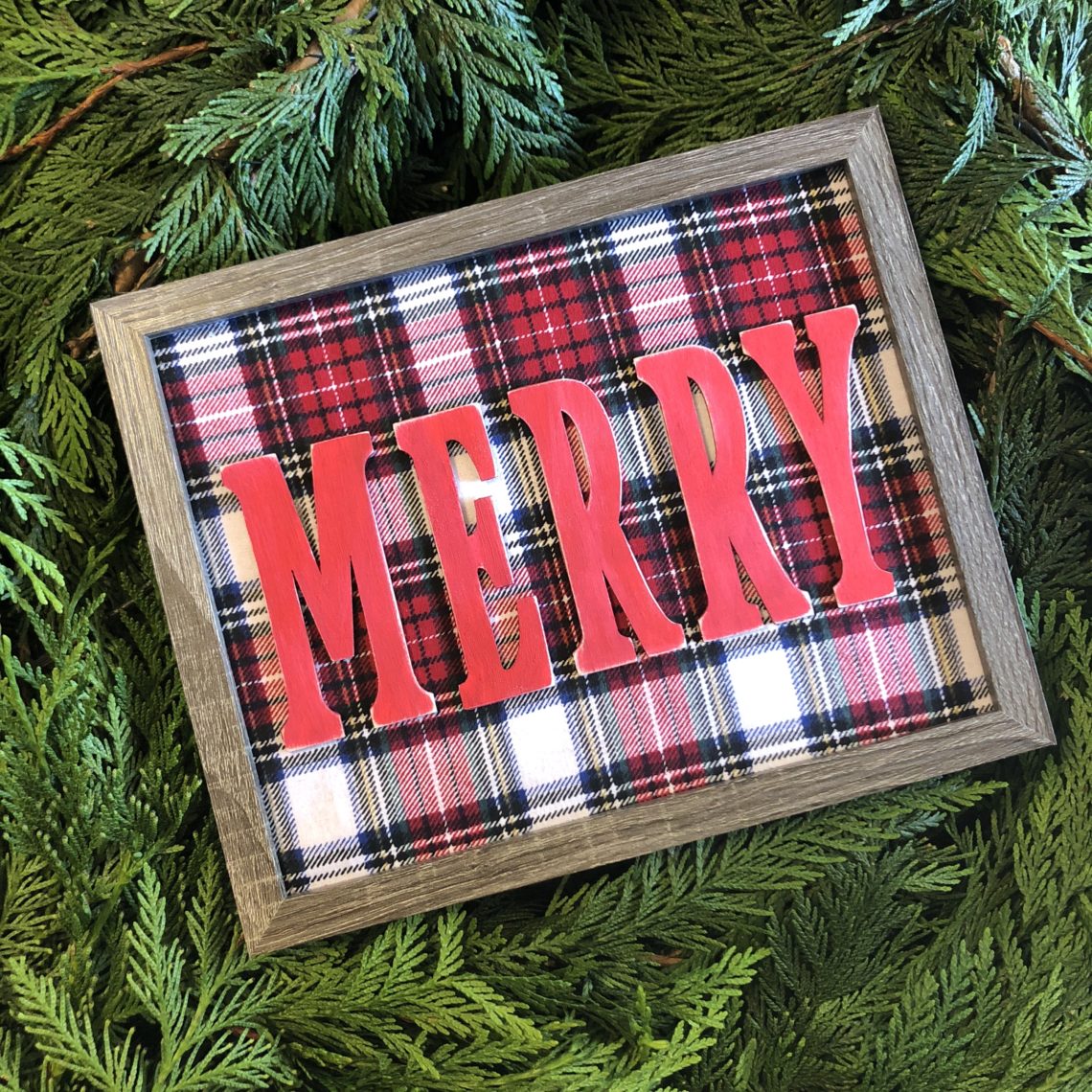 DIY Plaid Christmas Sign – Let\'s Live and Learn