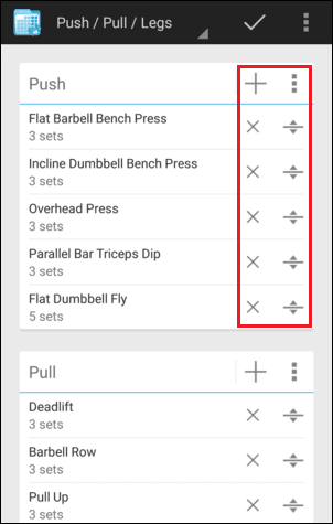 Routines Fitnotes