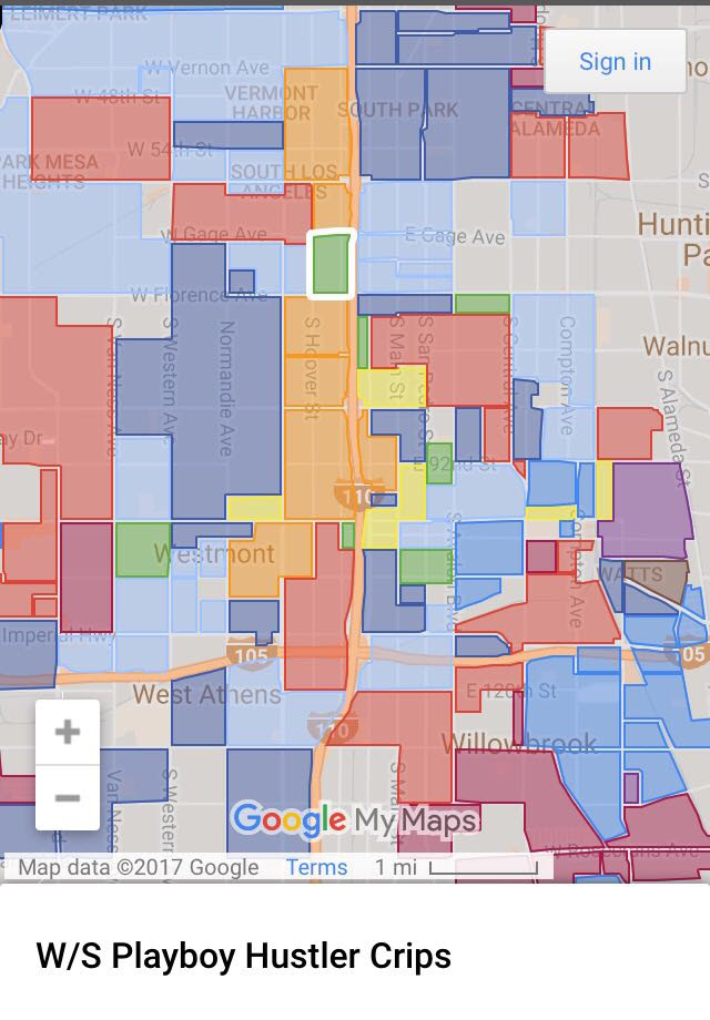 Gang Territory Map Los Angeles County