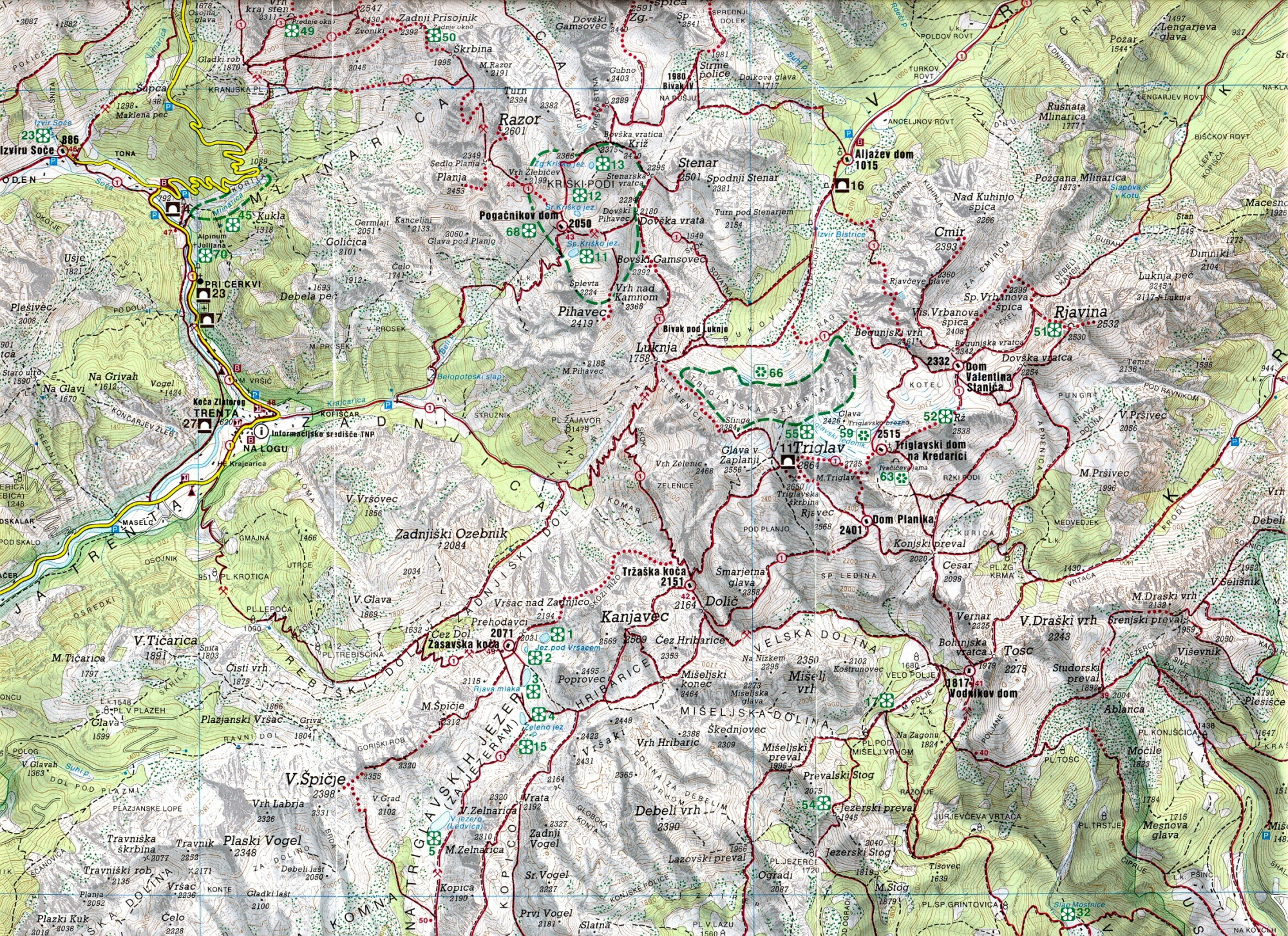 mapa julské alpy mapa Julské Alpy   Triglav mapa julské alpy