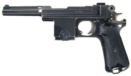 Bergmann model 1910/21 pistol, made in Belgium and later upgraded in Denmark.