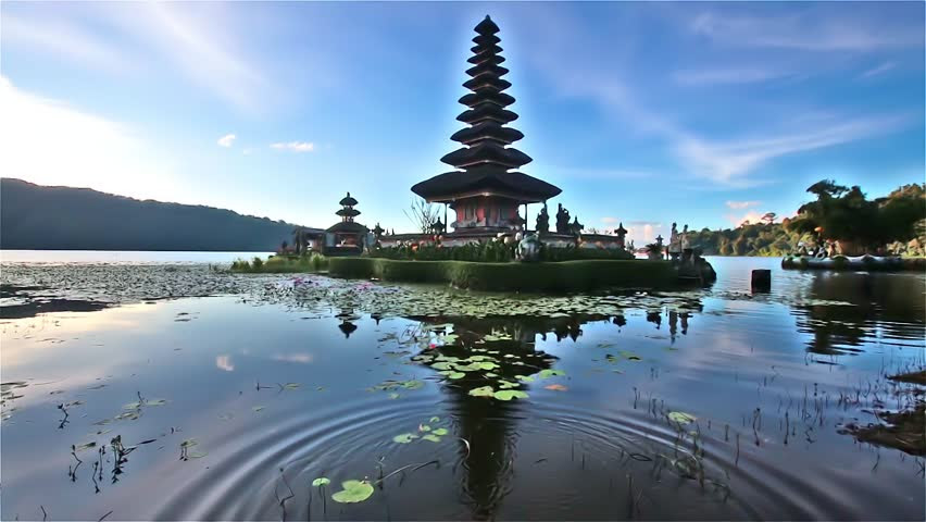 Pura Ulun Danu Temple  On A Lake Beratan Bali  Iindonesia 