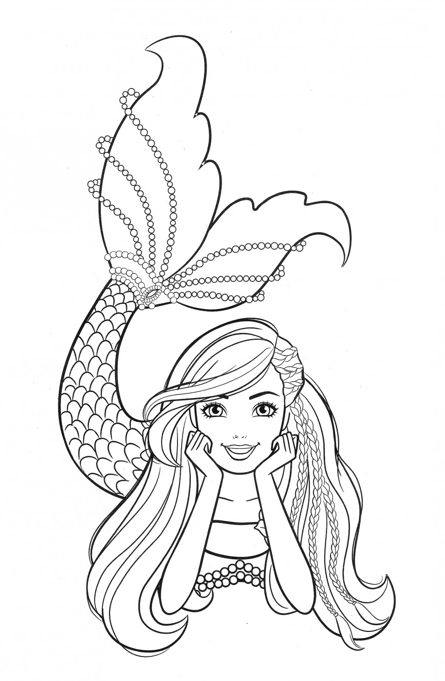 Beautiful mermaid Barbie coloring pages - YouLoveIt.com