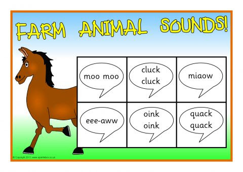 Farm Animal Sounds Bingo (SB4462) - SparkleBox