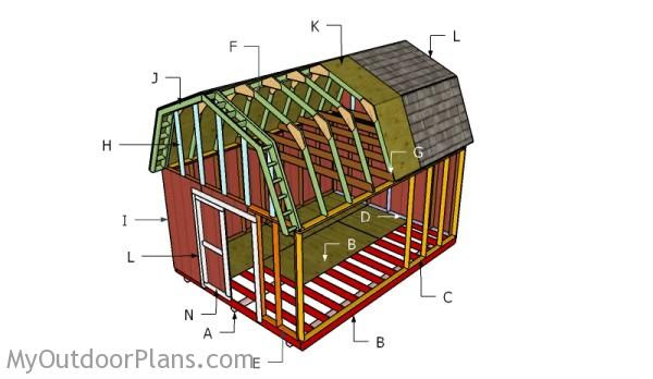 12x16 Barn Shed Plans MyOutdoorPlans Free Woodworking 