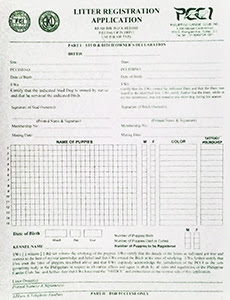 VIEW FORMS » Philippine Canine Club