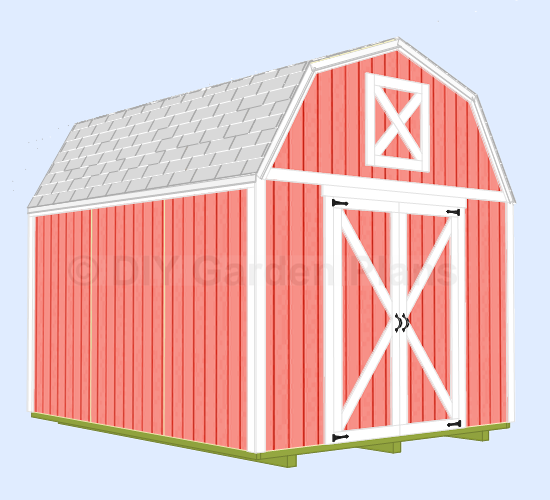 10’x12′ Gambrel Shed Plans with Loft – DIYGardenPlans