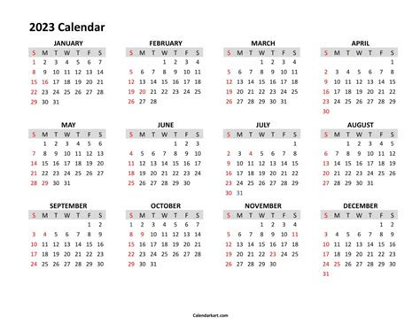  free printable 2023 calendar with holidays calendarkart