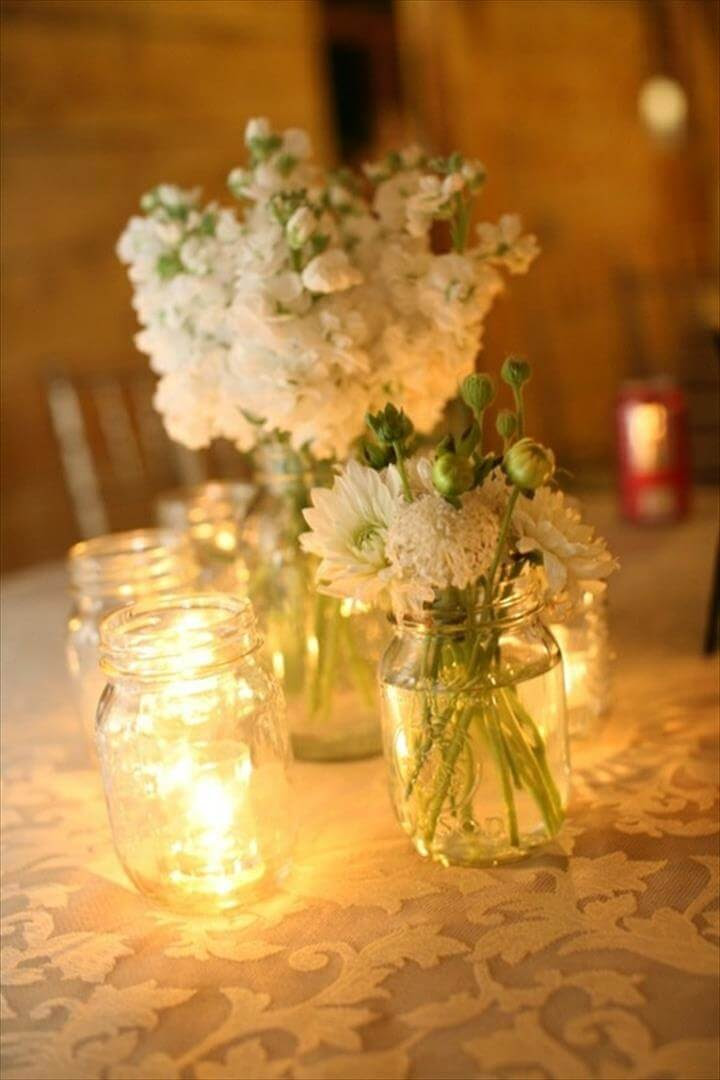 Lighting Mason Jar Centerpiece