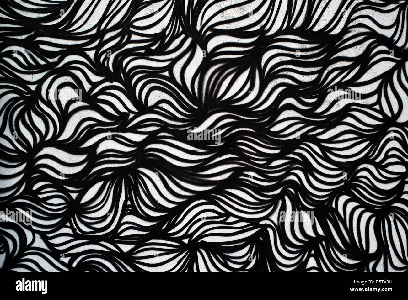 abstract graffiti background black and white graffiti wall detail D5TXRH