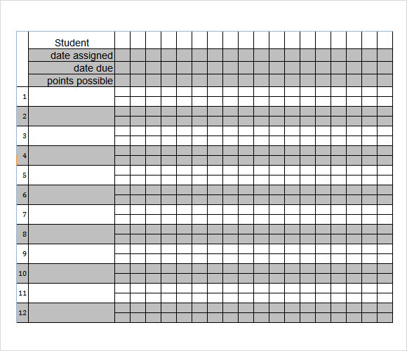 sample printable gradebook Excel Gradebook Template